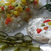 Sznycle z indyka pod pierzynką z ricotty.