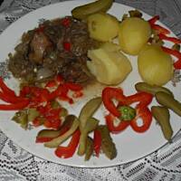 Wątróbki duszone z pieczarkami