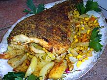 Fot. niebieska-różyczka, Leszcz pieczony z warzywami i ziołami