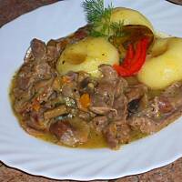 Żołądki drobiowe w sosie cebulowo-musztardowym