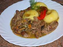 Fot. niebieska-różyczka, Żołądki drobiowe w sosie cebulowo-musztardowym