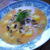 Zupa ogonowa z grzybami suszonymi