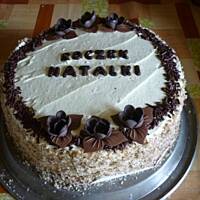 Tort na Roczek - ajerkoniakowo-śmietankowy