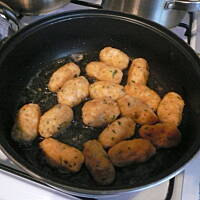 Rurki nadziewane w kotlecie drobiowym