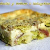 clafoutis z bobem i tunczykiem