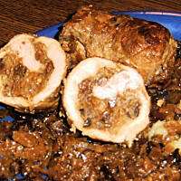 Zrazy pieczone w kapuście z grzybami wg M&Ł