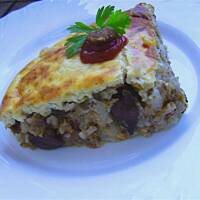 Zapiekanka z ryżem i grzybami