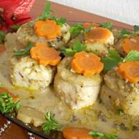 Roladki rybne z grzybami