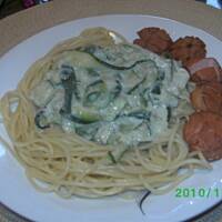 Spaghetti z sosem z cukini i selera wg skopolendry