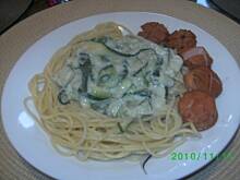 Fot. skopolendra, Spaghetti z sosem z cukini i selera wg skopolendry