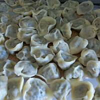 Uszka z rybą i grzybami