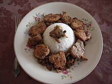 Fot. monisia_ze_szczecina, Polędwiczka korzenna z pieczarkami i ryżem