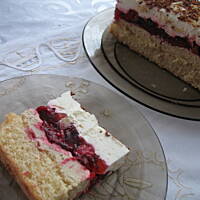 Ciasto z chałwą i malinami