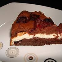 Sernikobrownies z malinami