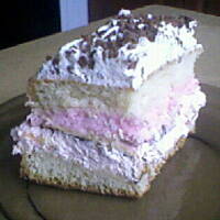 Przekładaniec owocowo-kremowy  z biszkoptem