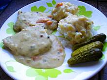 Fot. niebieska-różyczka, Schab w sosie śmietanowym z kolorowym pieprzem