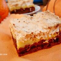 Placek kakaowo-kokosowy z masą pomarańczową