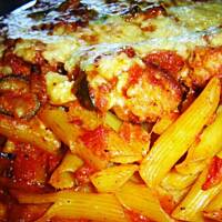 Zapiekanka z pulpetami mięsnymi