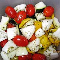 Szaszłyki z krewetkami i serem tofu