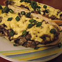 Bułki zapiekane z pieczarkami