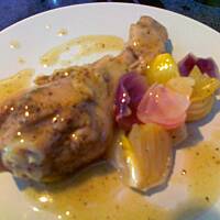 Delikatny kurczak duszony w białym winie