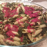 Penne z kurczakiem i szpinakiem