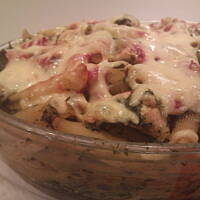 Penne z kurczakiem i szpinakiem