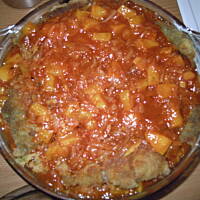 Ryba z brzoskwiniami