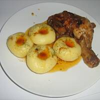 Biale kluski z jajkiem