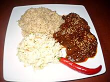 Fot. Mońcia, Kurczak w sosie mole.