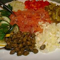 przystawka z wędzonym łososiem