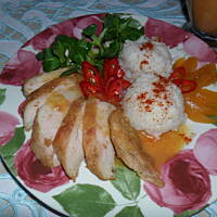 Czosnkowy kurczak w morelowym sosie