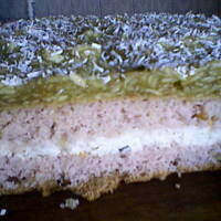 Biszkoptowe z masą z serka i jabłkami w galaretce