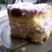 Biszkopt z masą  z serka Danio i galaretką