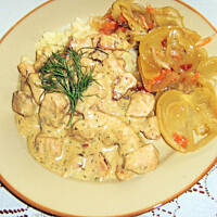 Kurczak w sosie czosnkowym wg M&Ł