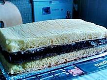 Fot. malinkam, Tort boisko sportowe z kremem budyniowo-mocca