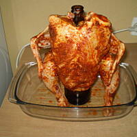 Kurczak pieczony na butelce