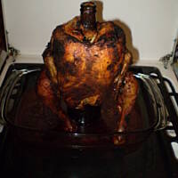 Kurczak pieczony na butelce