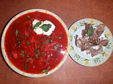 Fot. agf, Barszcz ukraiński z wołowiną  - wielkanocny obiad