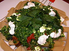 Fot. olusia23, Makaron ze szpinakiem, suszonymi pomidorami i serkiem wiejskim.