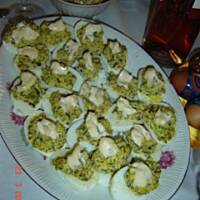 faszerowne jajka z pieczarkami