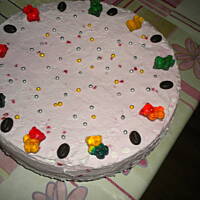 Tort lodowy bezowo-malinowy