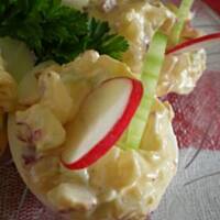 Jajka faszerowane rzodkiewką i zielonym ogórkiem