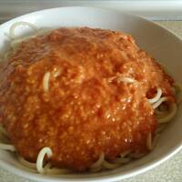 Spaghetti z boczkiem -  sos lekko kwaśny