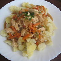 Potrawka trzyskładnikowa. Do ryżu, makaronu, ziemniaków lub kaszy.