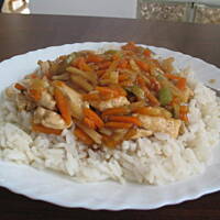 Potrawka trzyskładnikowa. Do ryżu, makaronu, ziemniaków lub kaszy.