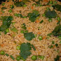 A'la risotto z domową jarzynką i zielonym groszkiem