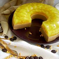 Ptasie mleczko kawowe z rumem i galaretką gruszkową