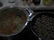 Fot. niania09, Zupa serowa z mięsem.