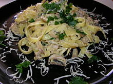 Fot. olusia23, Tagliatelle z pieczarkami i mięsem